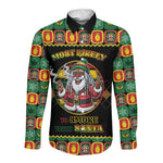 Afro-Jamaicans Christmas Long Sleeve Button Shirt Most Likely To Smoke With Santa - African Pride