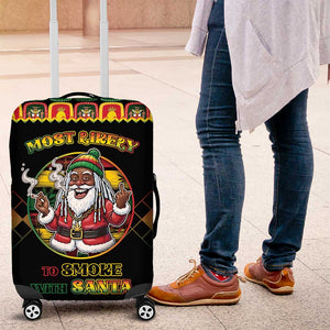 Afro-Jamaicans Christmas Luggage Cover Most Likely To Smoke With Santa - African Pride