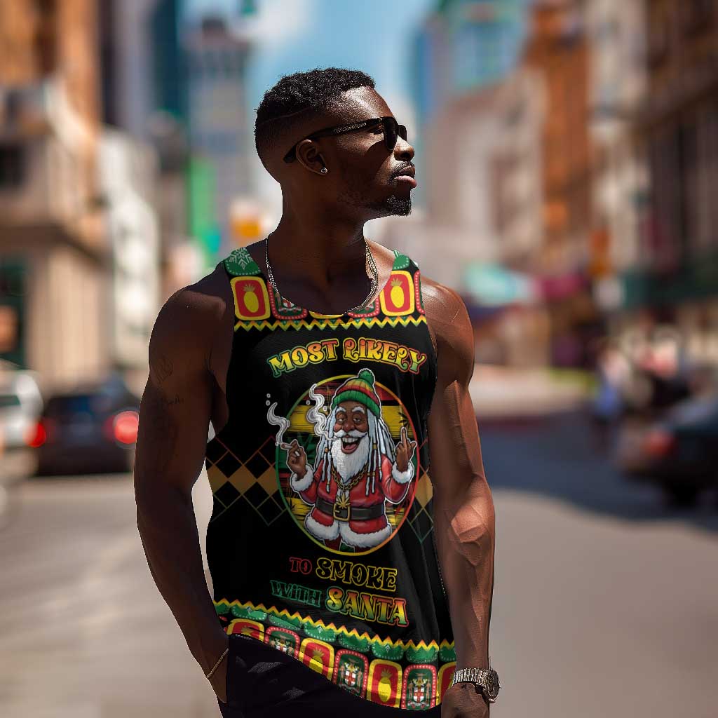 Afro-Jamaicans Christmas Men Tank Top Most Likely To Smoke With Santa - African Pride