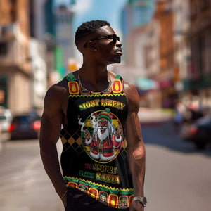 Afro-Jamaicans Christmas Men Tank Top Most Likely To Smoke With Santa - African Pride