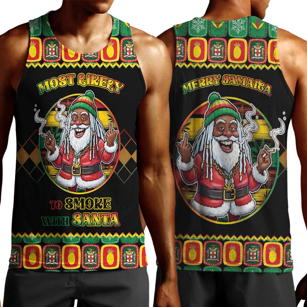 Afro-Jamaicans Christmas Men Tank Top Most Likely To Smoke With Santa - African Pride