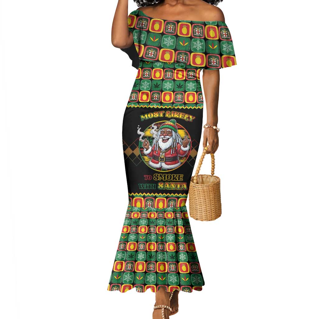 Afro-Jamaicans Christmas Mermaid Dress Most Likely To Smoke With Santa - African Pride
