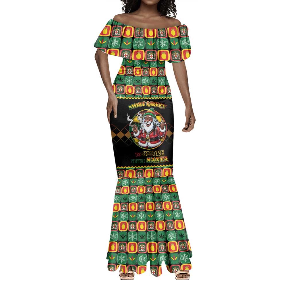 Afro-Jamaicans Christmas Mermaid Dress Most Likely To Smoke With Santa - African Pride