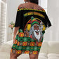 Afro-Jamaicans Christmas Off Shoulder Short Dress Most Likely To Smoke With Santa - African Pride