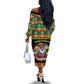 Afro-Jamaicans Christmas Off The Shoulder Long Sleeve Dress Most Likely To Smoke With Santa - African Pride