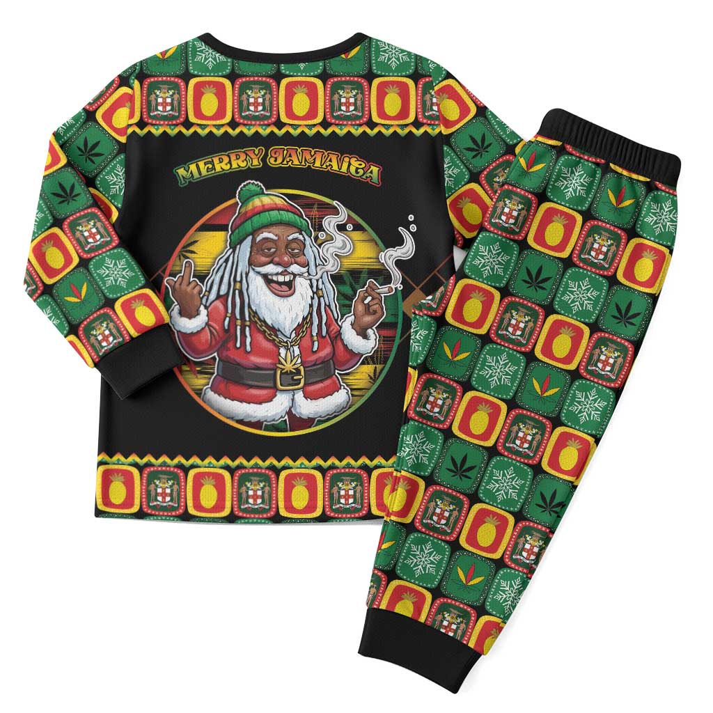 Afro-Jamaicans Christmas Pajama Set Most Likely To Smoke With Santa - African Pride