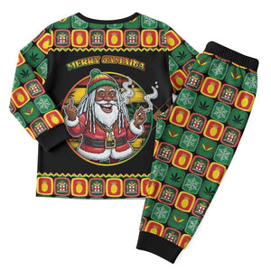 Afro-Jamaicans Christmas Pajama Set Most Likely To Smoke With Santa - African Pride