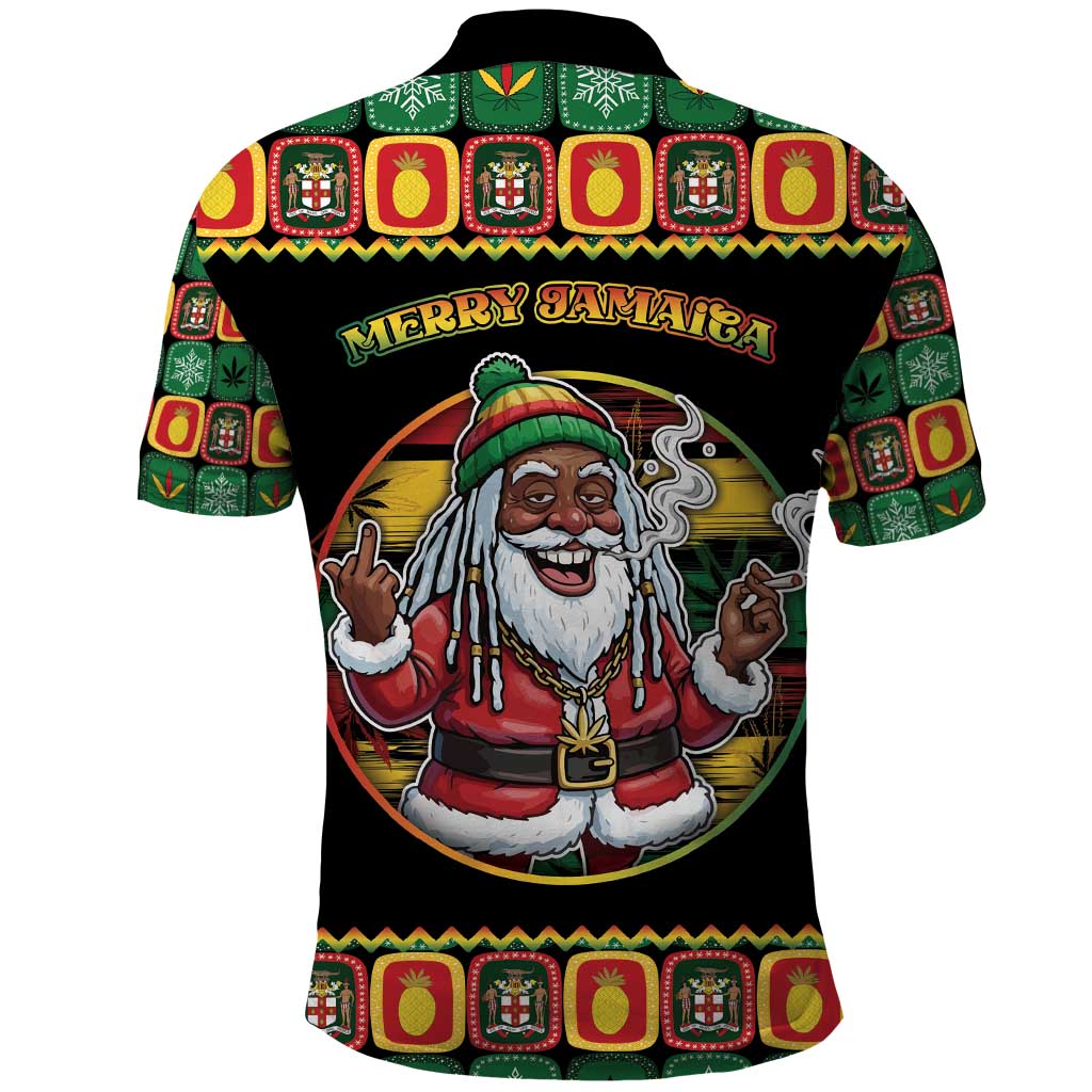 Afro-Jamaicans Christmas Polo Shirt Most Likely To Smoke With Santa - African Pride