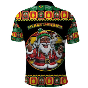 Afro-Jamaicans Christmas Polo Shirt Most Likely To Smoke With Santa - African Pride