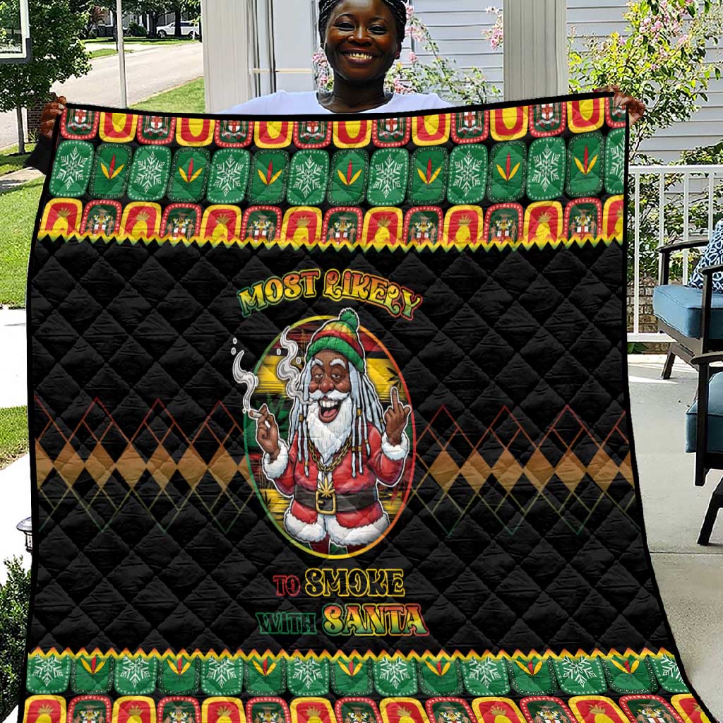 Afro-Jamaicans Christmas Quilt Most Likely To Smoke With Santa - African Pride