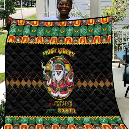 Afro-Jamaicans Christmas Quilt Most Likely To Smoke With Santa - African Pride