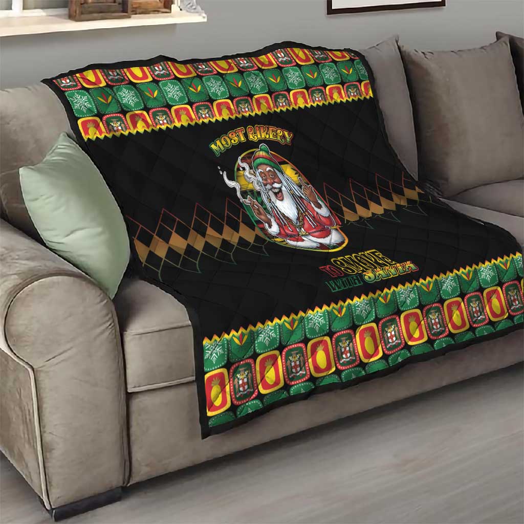 Afro-Jamaicans Christmas Quilt Most Likely To Smoke With Santa - African Pride