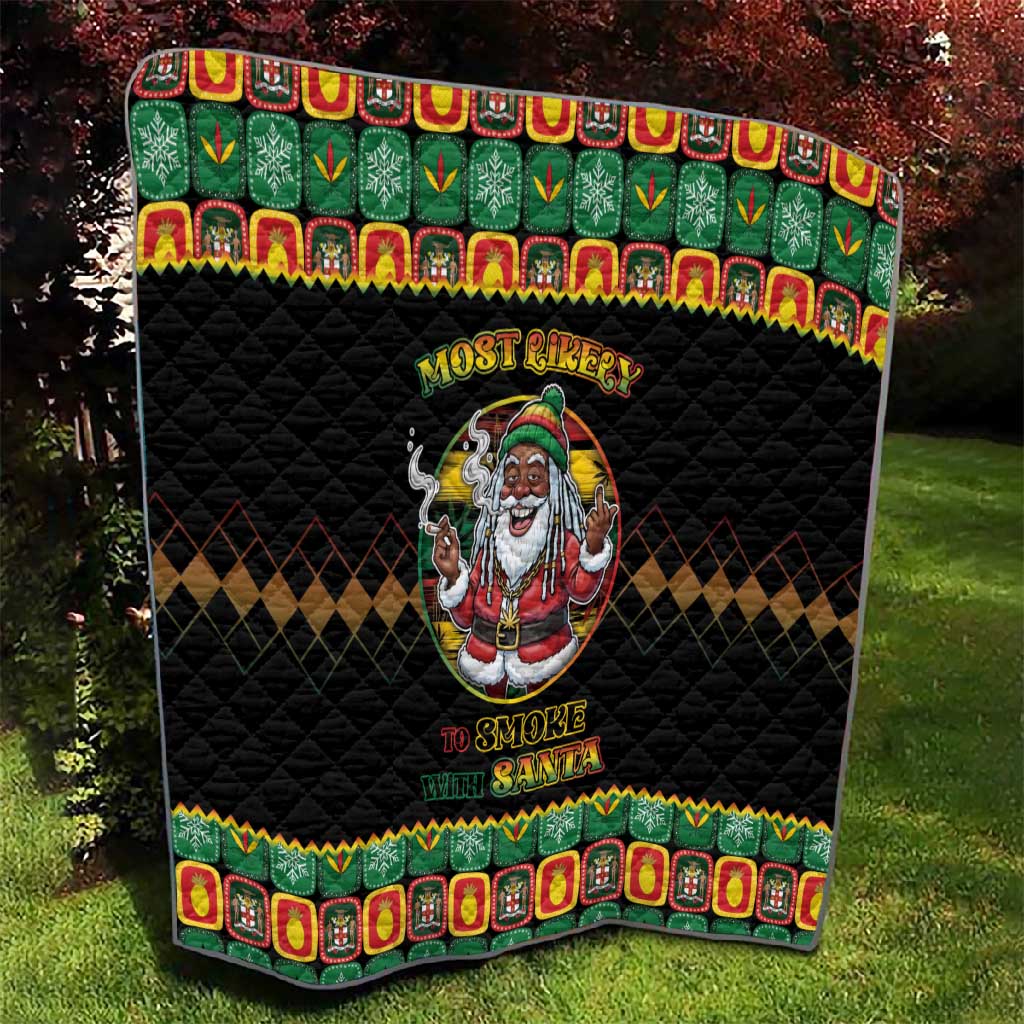 Afro-Jamaicans Christmas Quilt Most Likely To Smoke With Santa - African Pride
