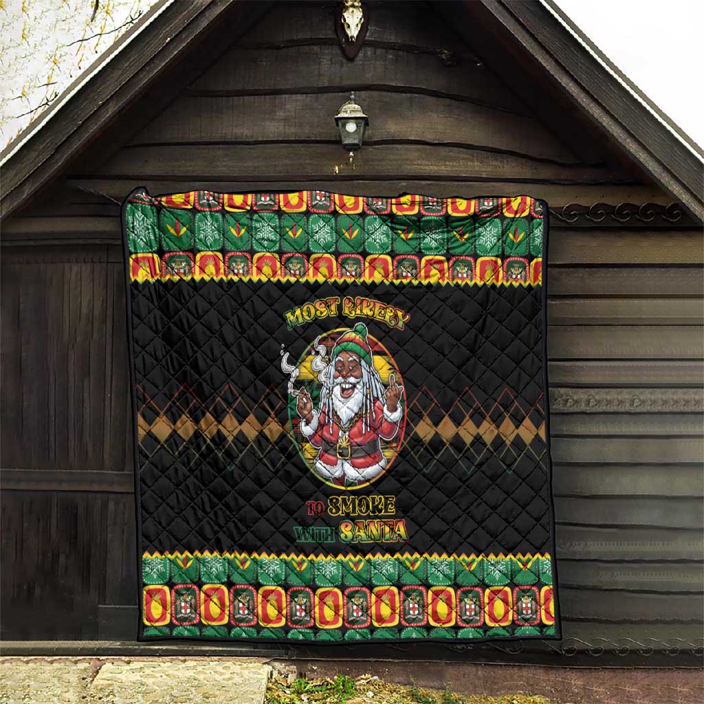 Afro-Jamaicans Christmas Quilt Most Likely To Smoke With Santa - African Pride