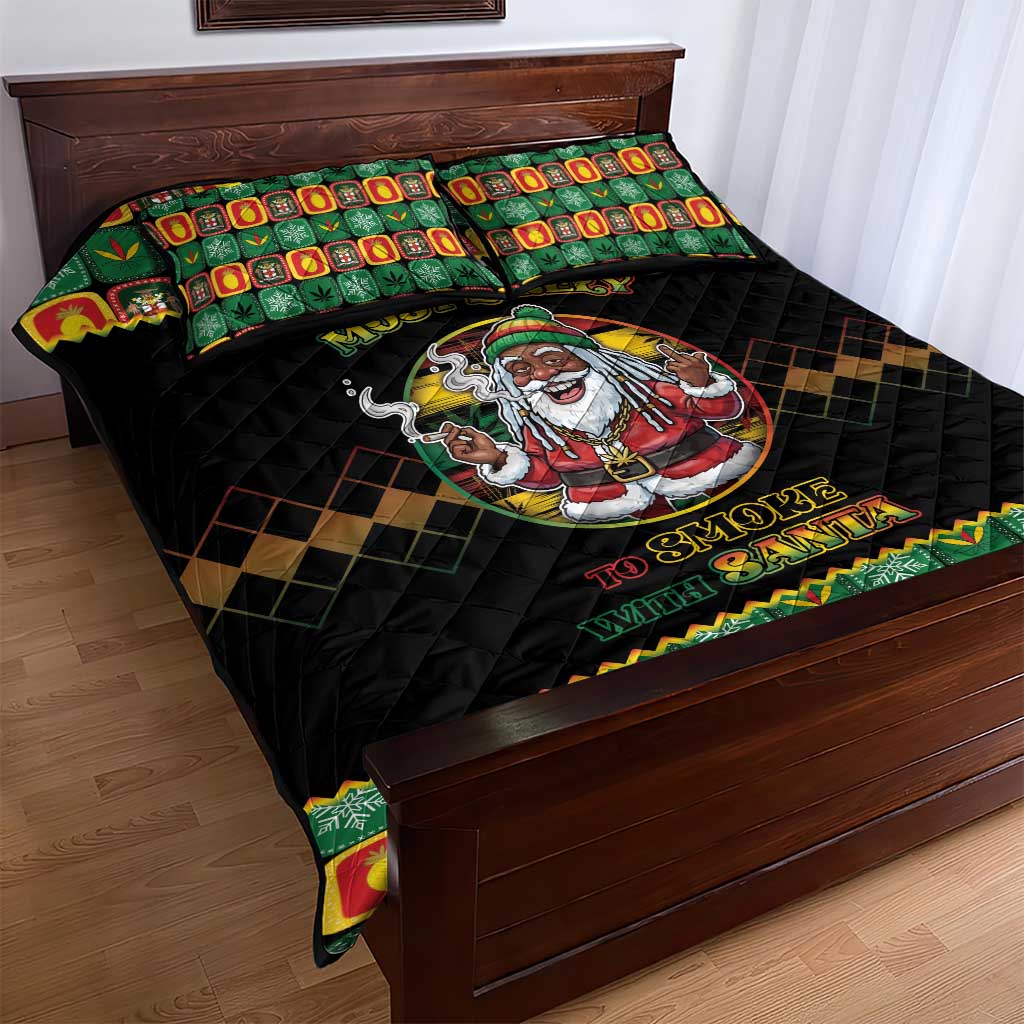 Afro-Jamaicans Christmas Quilt Bed Set Most Likely To Smoke With Santa - African Pride