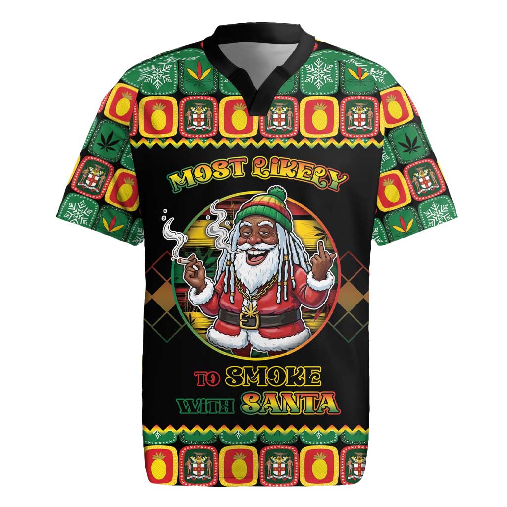 Afro-Jamaicans Christmas Rugby Jersey Most Likely To Smoke With Santa - African Pride