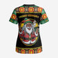 Afro-Jamaicans Christmas Scrub Top Most Likely To Smoke With Santa - African Pride