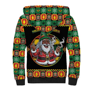 Afro-Jamaicans Christmas Sherpa Hoodie Most Likely To Smoke With Santa - African Pride