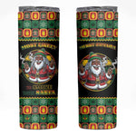 Afro-Jamaicans Christmas Skinny Tumbler Most Likely To Smoke With Santa - African Pride
