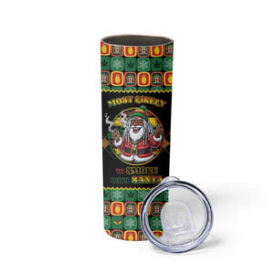 Afro-Jamaicans Christmas Skinny Tumbler Most Likely To Smoke With Santa - African Pride