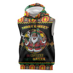Afro-Jamaicans Christmas Sleeveless Hoodie Most Likely To Smoke With Santa - African Pride