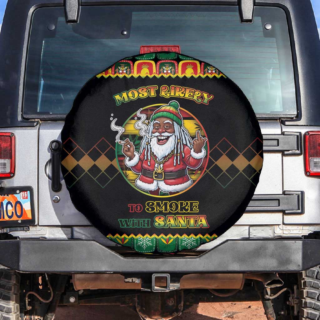 Afro-Jamaicans Christmas Spare Tire Cover Most Likely To Smoke With Santa - African Pride