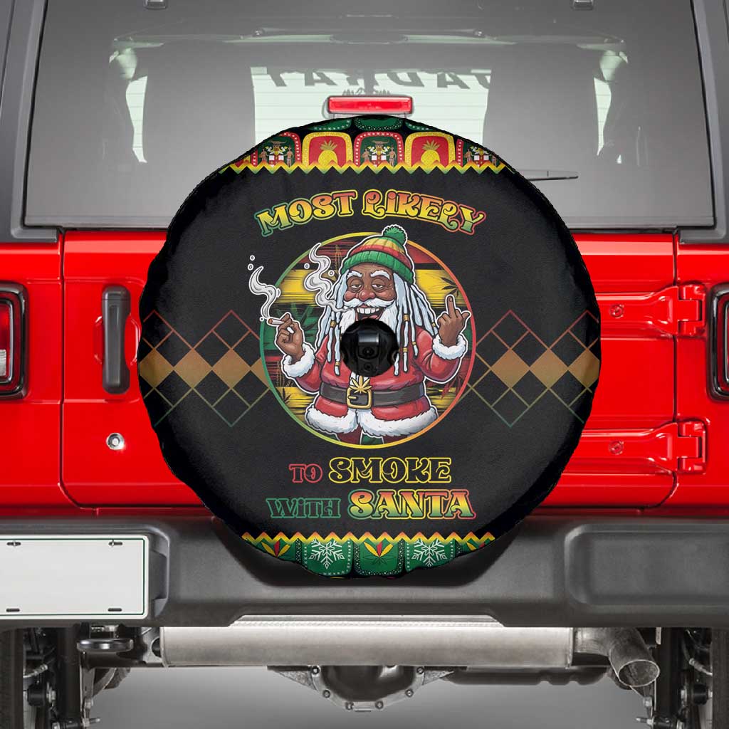 Afro-Jamaicans Christmas Spare Tire Cover Most Likely To Smoke With Santa - African Pride