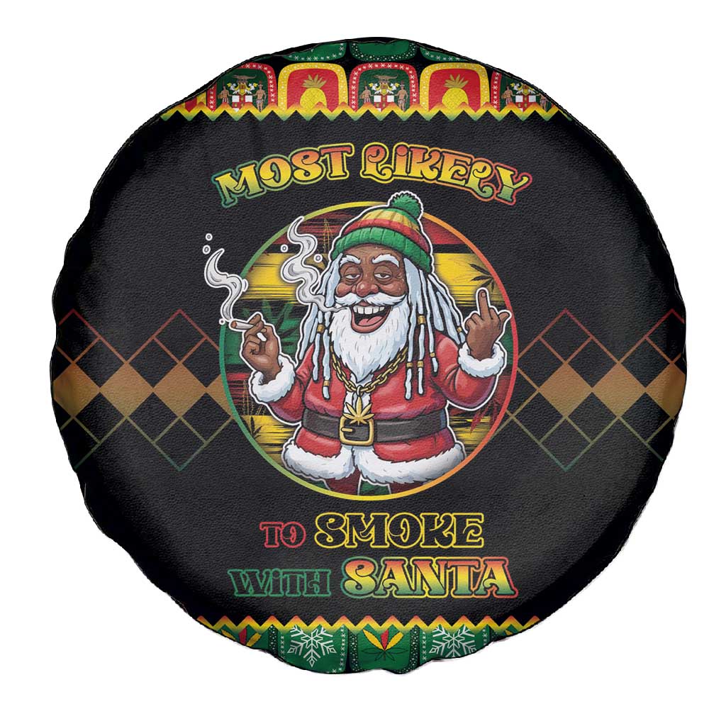Afro-Jamaicans Christmas Spare Tire Cover Most Likely To Smoke With Santa - African Pride