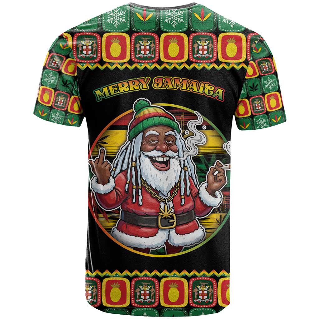 Afro-Jamaicans Christmas T shirt Most Likely To Smoke With Santa - African Pride