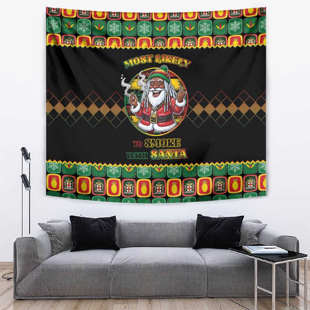 Afro-Jamaicans Christmas Tapestry Most Likely To Smoke With Santa - African Pride