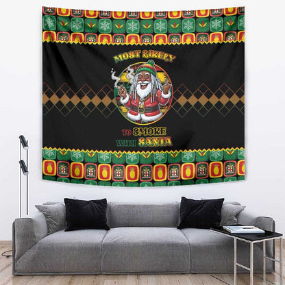 Afro-Jamaicans Christmas Tapestry Most Likely To Smoke With Santa - African Pride