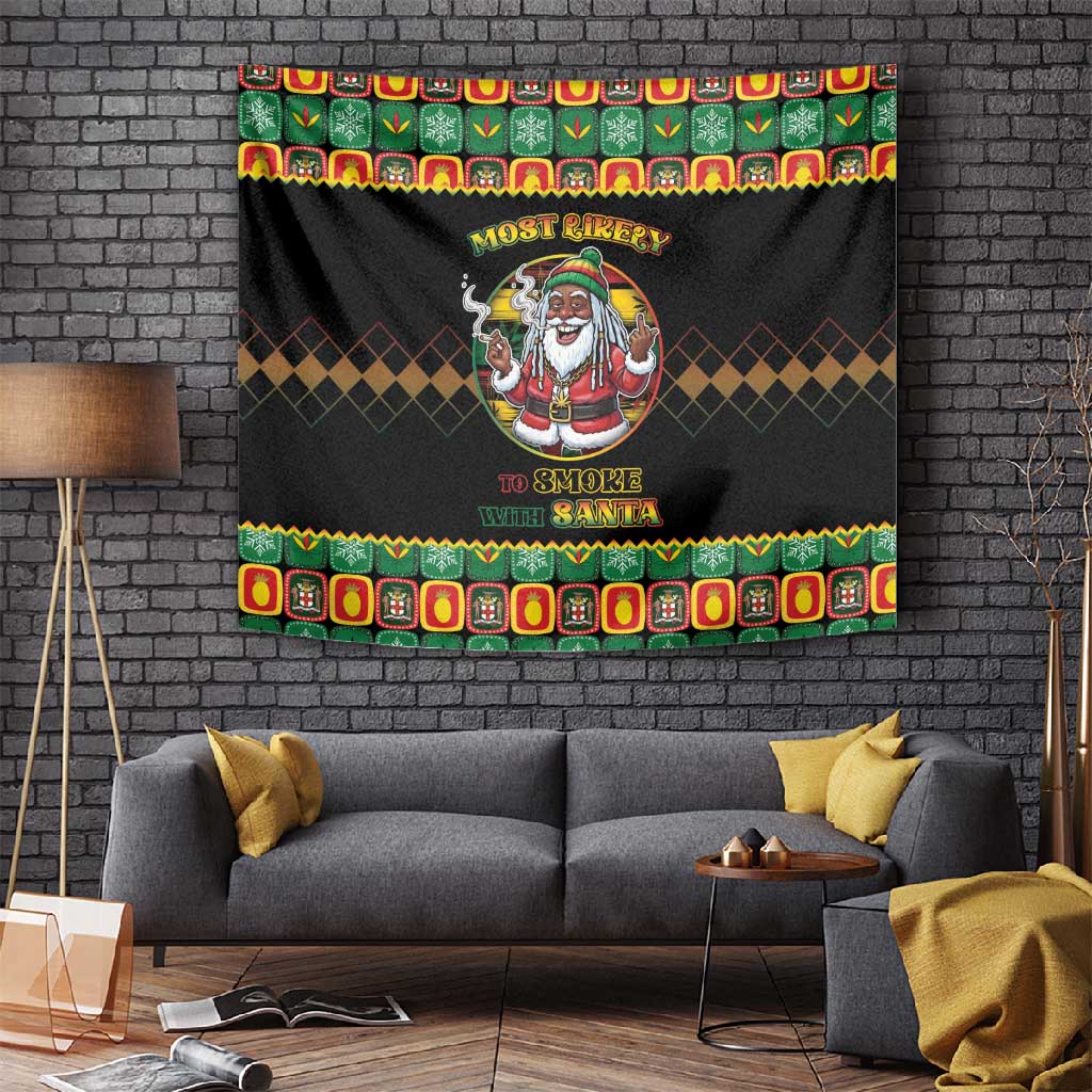 Afro-Jamaicans Christmas Tapestry Most Likely To Smoke With Santa - African Pride