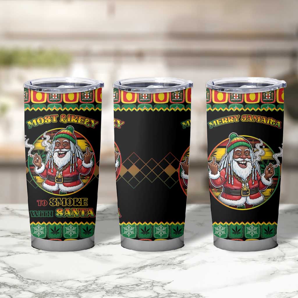Afro-Jamaicans Christmas Tumbler Cup Most Likely To Smoke With Santa - African Pride