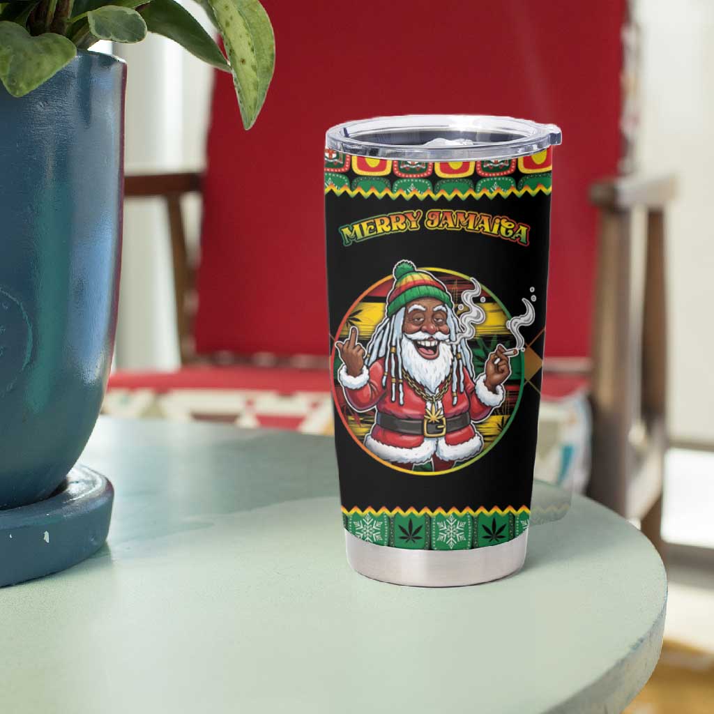 Afro-Jamaicans Christmas Tumbler Cup Most Likely To Smoke With Santa - African Pride