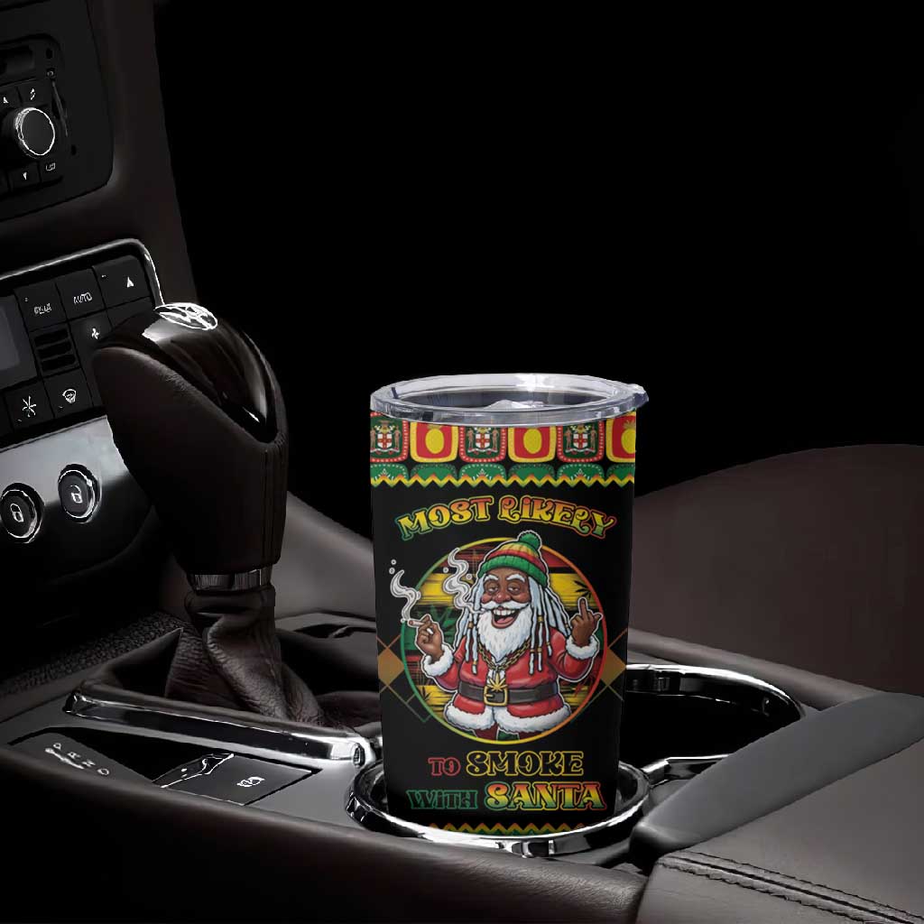 Afro-Jamaicans Christmas Tumbler Cup Most Likely To Smoke With Santa - African Pride