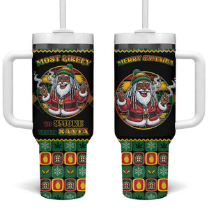 Afro-Jamaicans Christmas Tumbler With Handle Most Likely To Smoke With Santa - African Pride