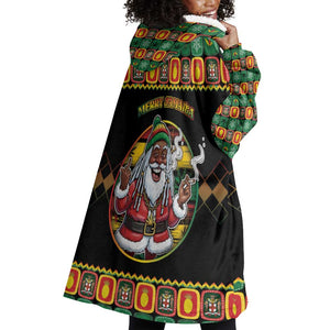 Afro-Jamaicans Christmas Wearable Blanket Hoodie Most Likely To Smoke With Santa - African Pride