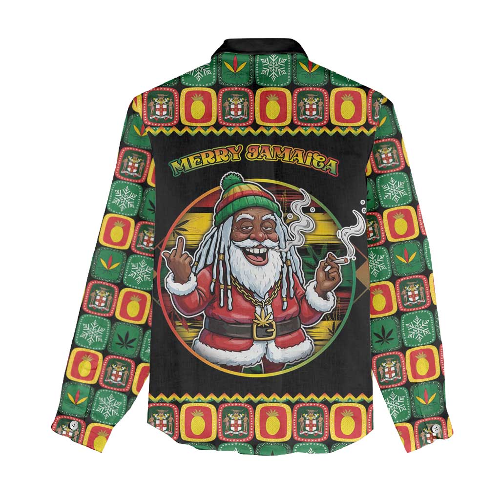 Afro-Jamaicans Christmas Women Casual Shirt Most Likely To Smoke With Santa - African Pride