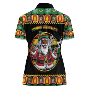 Afro-Jamaicans Christmas Women Polo Shirt Most Likely To Smoke With Santa - African Pride