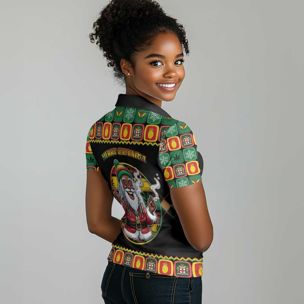 Afro-Jamaicans Christmas Women Polo Shirt Most Likely To Smoke With Santa - African Pride