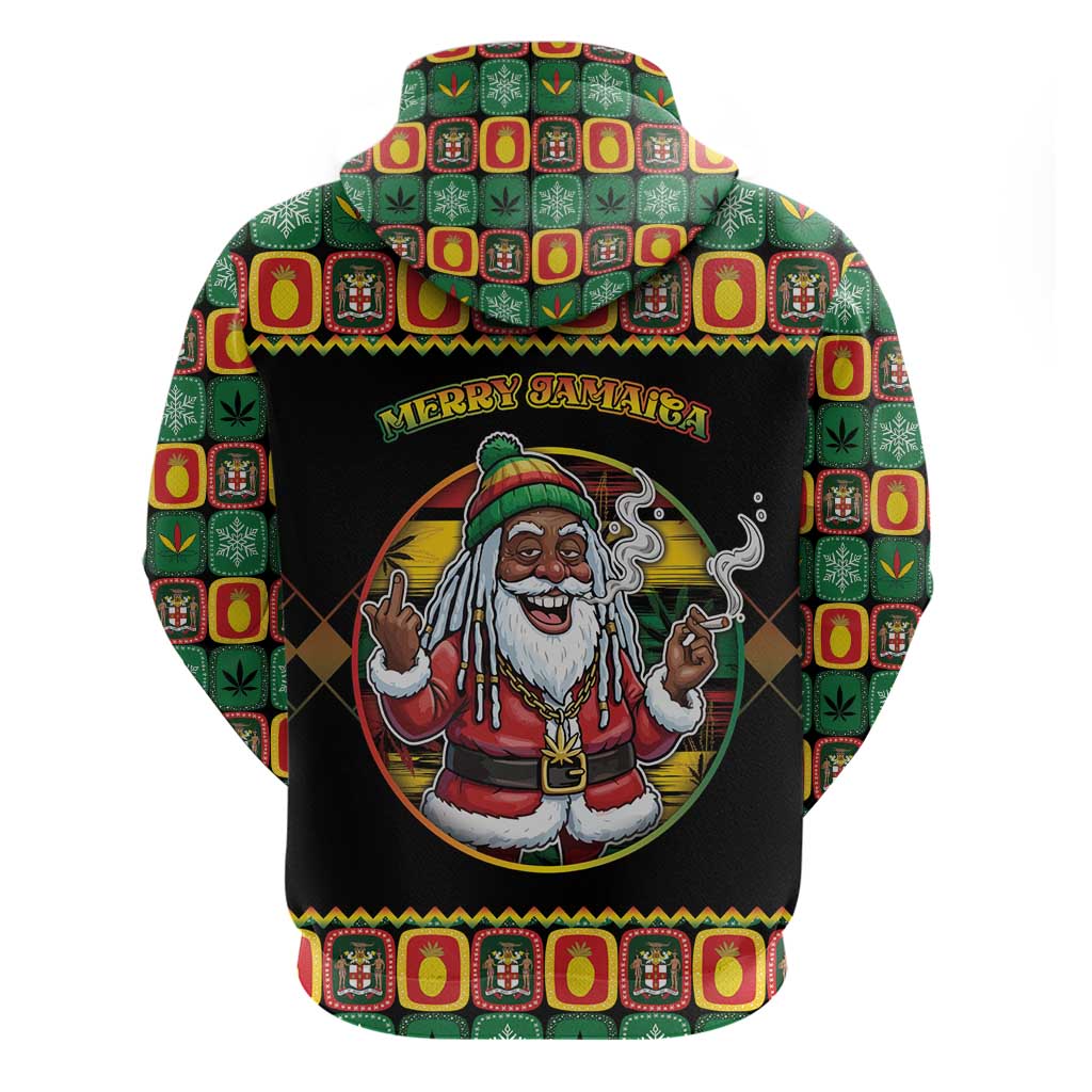 Afro-Jamaicans Christmas Zip Hoodie Most Likely To Smoke With Santa - African Pride