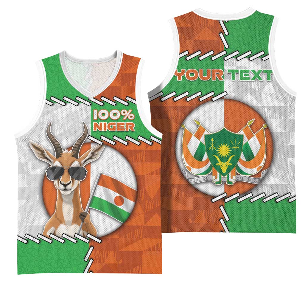 Personalized Niger Basketball Jersey Dama Gazelle Waving Flag Funny Style