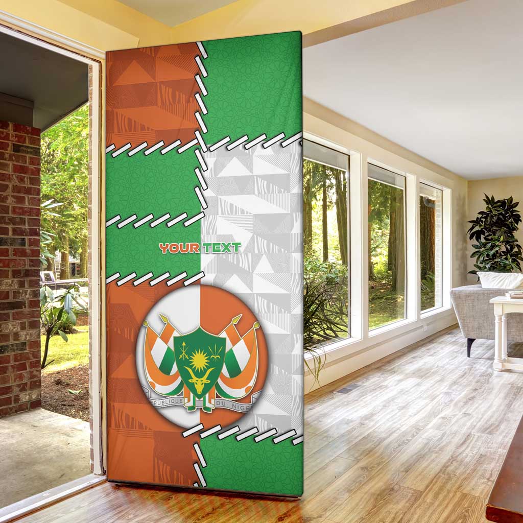 Personalized Niger Door Cover Dama Gazelle Waving Flag Funny Style