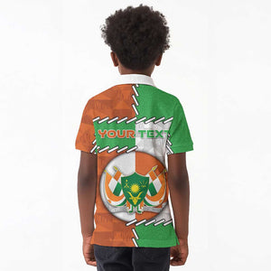 Personalized Niger Kid Polo Shirt Dama Gazelle Waving Flag Funny Style