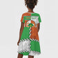 Personalized Niger Kid Short Sleeve Dress Dama Gazelle Waving Flag Funny Style
