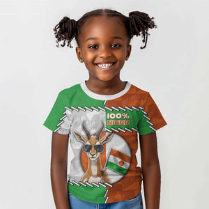 Personalized Niger Kid T shirt Dama Gazelle Waving Flag Funny Style