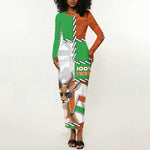 Personalized Niger Long Sleeve Bodycon Dress Dama Gazelle Waving Flag Funny Style