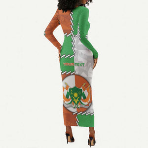 Personalized Niger Long Sleeve Bodycon Dress Dama Gazelle Waving Flag Funny Style