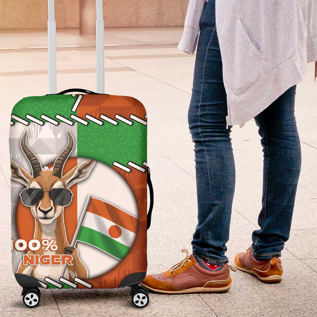 Niger Luggage Cover Dama Gazelle Waving Flag Funny Style