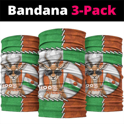 Niger Neck Gaiter Dama Gazelle Waving Flag Funny Style